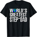 Father's Day T-Shirt, Gifts For Stepdad, World's Greatest Step-Dad For Cute Stepfather Father's Day T-Shirt Menswear...