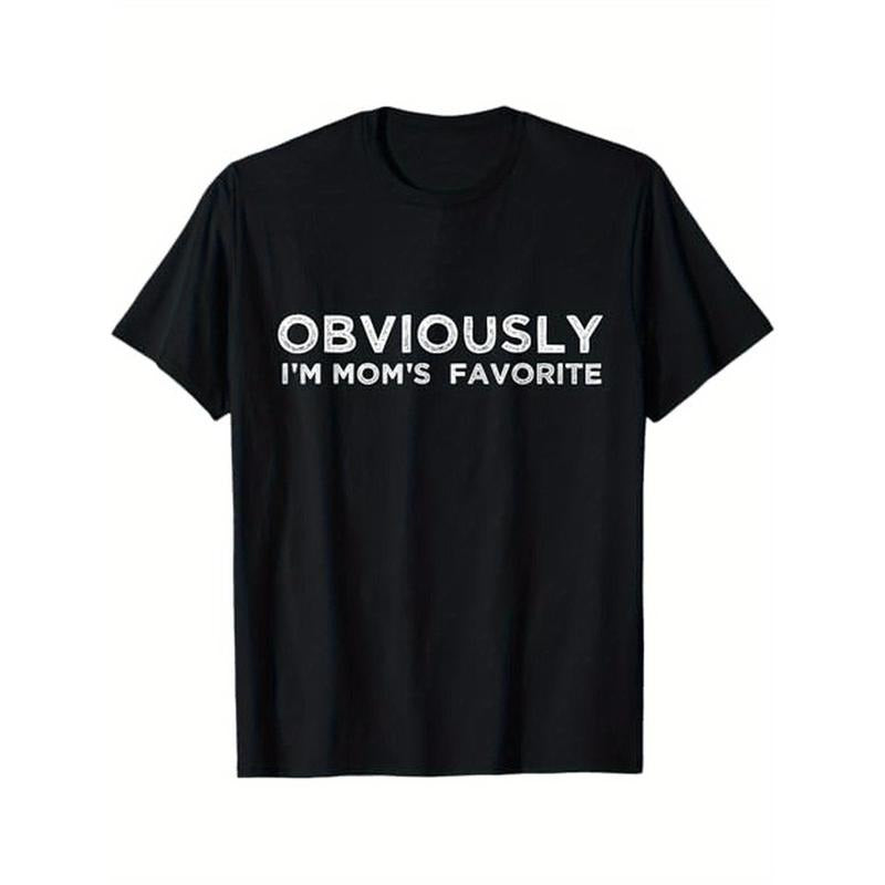 [Favorite Mom's Tee] Obviously I'm Mom's Favorite T-Shirt - 100% Cotton, Black, S-XXXL Made in USA Hoodie, Sweatshirt