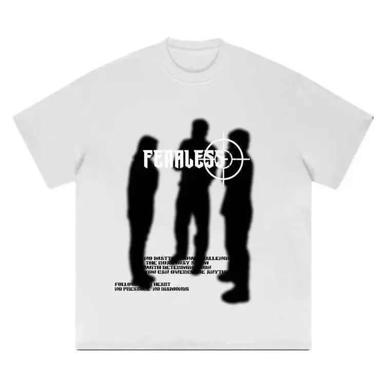 Fearless Blurred Street Portrait Graphic Print Cotton T-Shirt Hoodie, Sweatshirt | GrindPrints.com