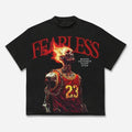 Fearless Skull Basketball Player Print Cotton Casual Cotton Short Sleeve Top Streetwear Polyester T-Shirts, Hoodie, Sweatshirt