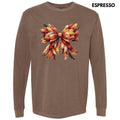 Feather Autumn Bow Long Sleeve Comfort Colors T-Shirt 'NLB' Hoodie, Sweatshirt | GrindPrints.com