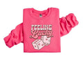 Feeling Lucky Valentine Sweatshirt, Retro Romantic Valentine's Day Gift, Dice Sweatshirt, Valentines Dice Shirt,...