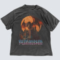 Feminism Dragon Graphic T-Shirt - Gothic Fantasy Dragon Castle Tee - Feminist Dark Fantasy Tee