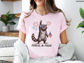 Feral & Free Raccoon Funny 4th of July T-Shirt, American Feral Girl Summer Meme Shirt, Patriotic Independence Day Gift ,...