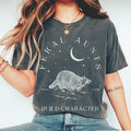 Feral Aunts Build Character T-Shirt, Raccoon Lover Aunt T-Shirt, Vintage Raccoon Art Crescent Moon Tee, Whimsigoth Aunty...