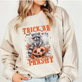 Feral Girl Halloween Sweatshirt, Trick or Trashy Sweatshirt, Halloween Raccoon Sweatshirt, Funny Halloween Sweatshirt,...