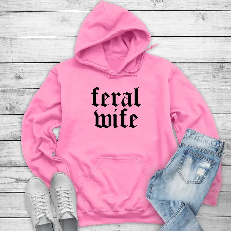 Feral Wife Printed USA #Funny #Cute #Girly #Wife T-Shirts, Hoodie, Sweatshirt