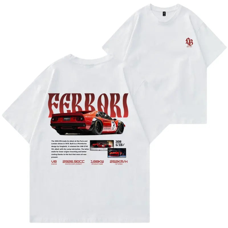 Ferrarii 308 Liberty Walk T-shirt, Car Enthusiast Shirt, Car Clothing, Classic Car Shirt Hoodie, Sweatshirt | GrindPrints.com