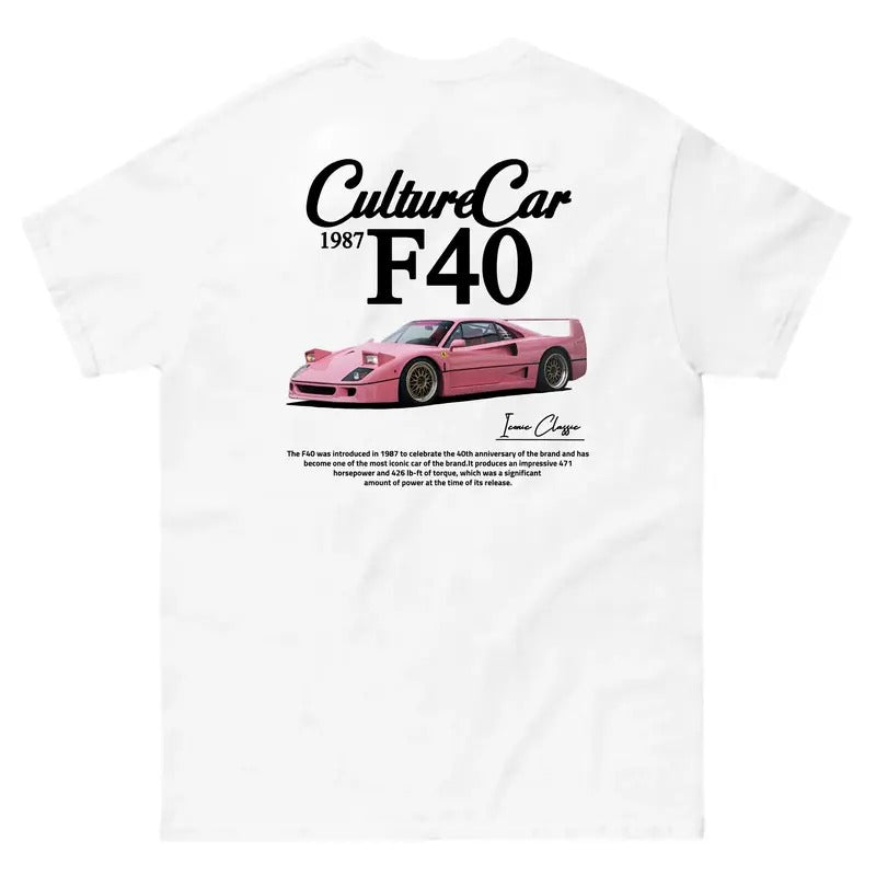 Ferrariii F40 rose t-shirt, Car Enthusiast Shirt, Car Clothing Hoodie, Sweatshirt | GrindPrints.com