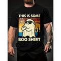 Festive Cartoon Ghost Print T-Shirt: Perfect for Summer Outings