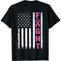 Fight Breast Survivor American Flag Breast Cancer Awareness T-Shirt Made in USA Hoodie, Sweatshirt | GrindPrints.com