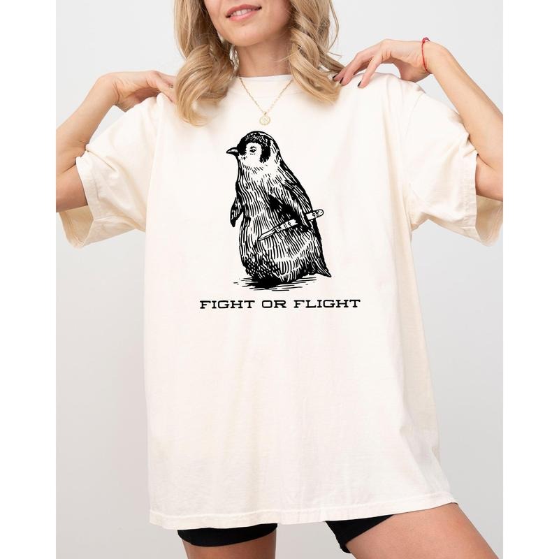 Fight For Flight, Penguin, Funny, Aesthetic, Meme, Trendy, Bird Shirt, Women's Comfort Color Tee, Tshirt Hoodie, Sweatshirt