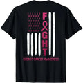 Fight USA FLAG on the BACK Breast Cancer Awareness T-Shirt made in usa Hoodie, Sweatshirt | GrindPrints.com