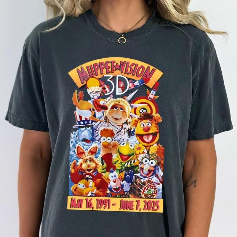 Final Curtain Call 1991 - 2025 Comfort Color Tshirt, The Mupppett Vision 3D Vintage Unisex T-shirt, Retro Cartoon Tee...