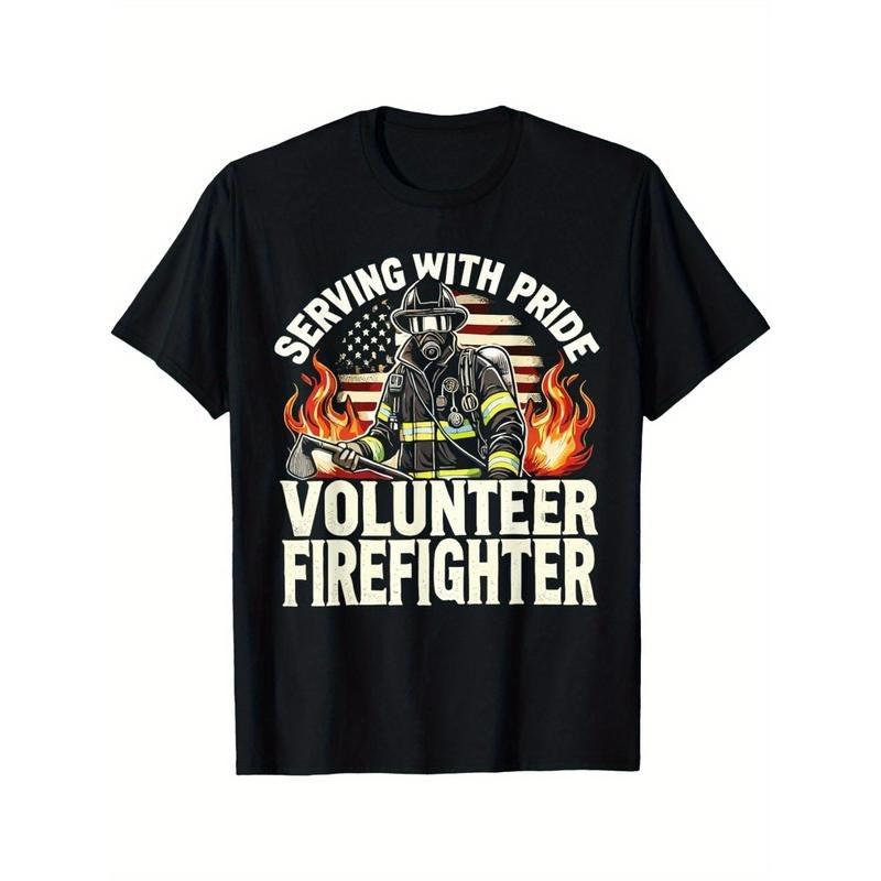 Fire Department Serving With Pride Volunteer Firefighter T-Shirt Made in USA Hoodie, Sweatshirt | GrindPrints.com
