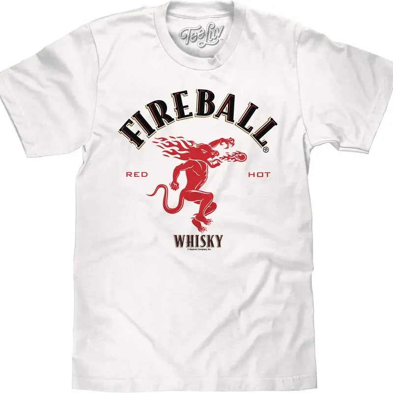 Fireball Whisky Dragon Logo T-Shirt - White Hoodie, Sweatshirt | GrindPrints.com