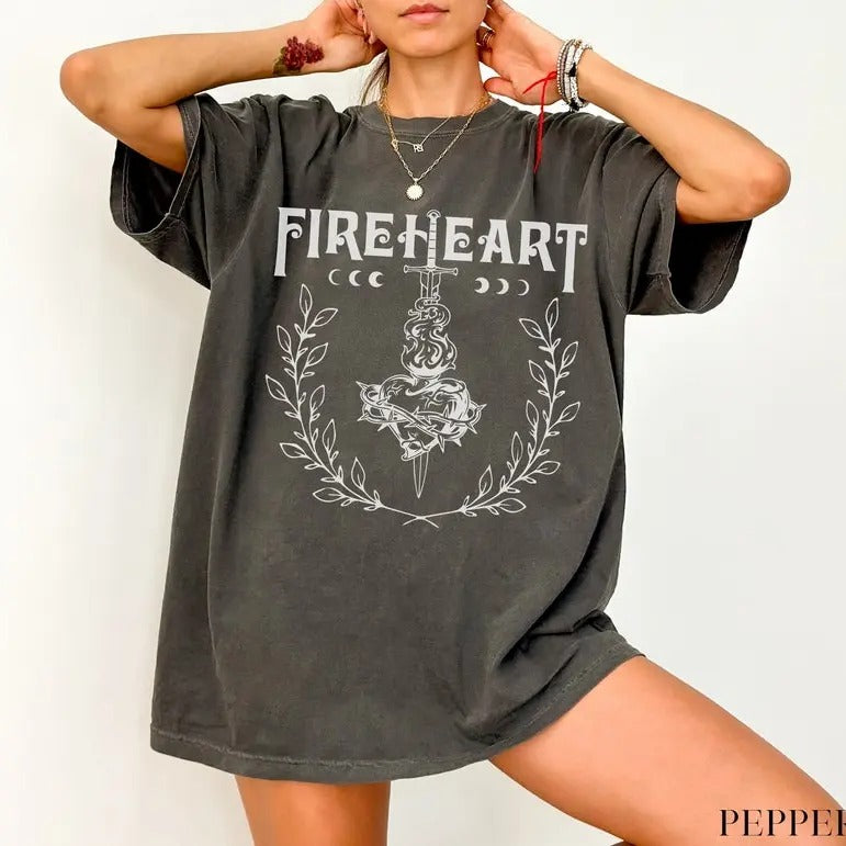 Fireheart, Terrasen Fireheart T-Shirt, Throne of Glass, Throne of Glass Merch, Throne of Glass T-Shirt, To Whatever End,...