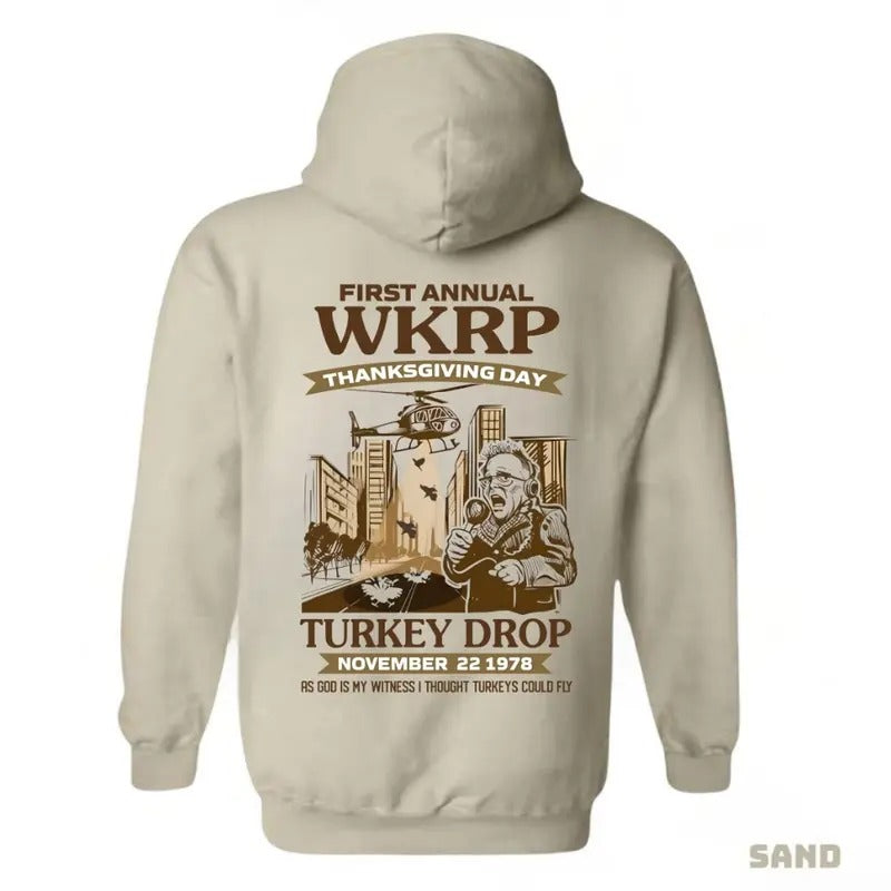 First Annual Thanksgiving Day WKRP Turkey Drop Fun Tribute Classic TV Moment Cincinnati Movie Shirt T-Shirts, Hoodie, Sweatshirt