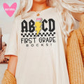 First Grade Rocks Teacher Shirt Gift for Teacher Appreciation Gifts for 1st Grade ABCD First Grade Rocks Elementary ...