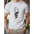 Fishing Graphic Cotton Short-sleeved T-shirt Printed Bottoming Shirt For Men And Teenagers Spring And Summer Round Neck...