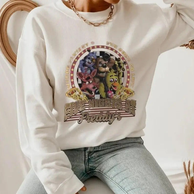Five Nights At Freddy's Halloween T-Shirt Spooky Game Fan Graphic Tee casual hoodie Sweatshirt | GrindPrints.com