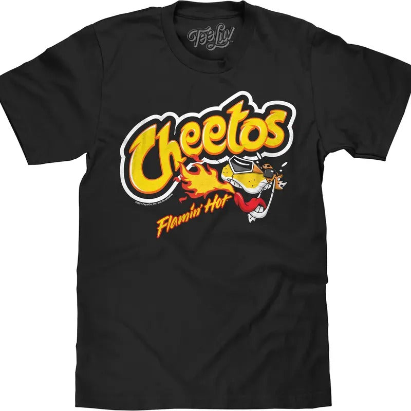 Flamin' Hot Cheetos Chester Cheetah T-Shirt - Black Hoodie, Sweatshirt | GrindPrints.com