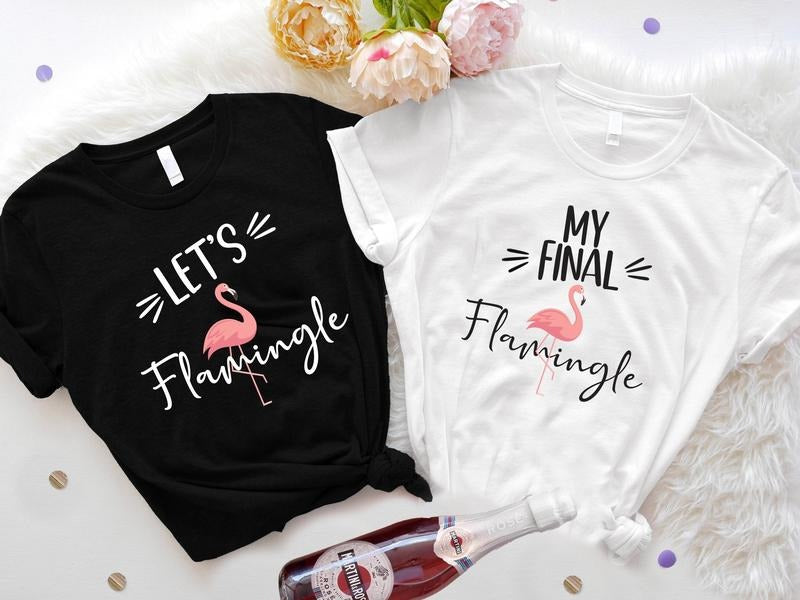 Flamingo Bachelorette Theme Shirt, My Final Flamingle Shirt, Let's Flamingle Tee, Matching Bridesmaid Tee, Beach Bridal...
