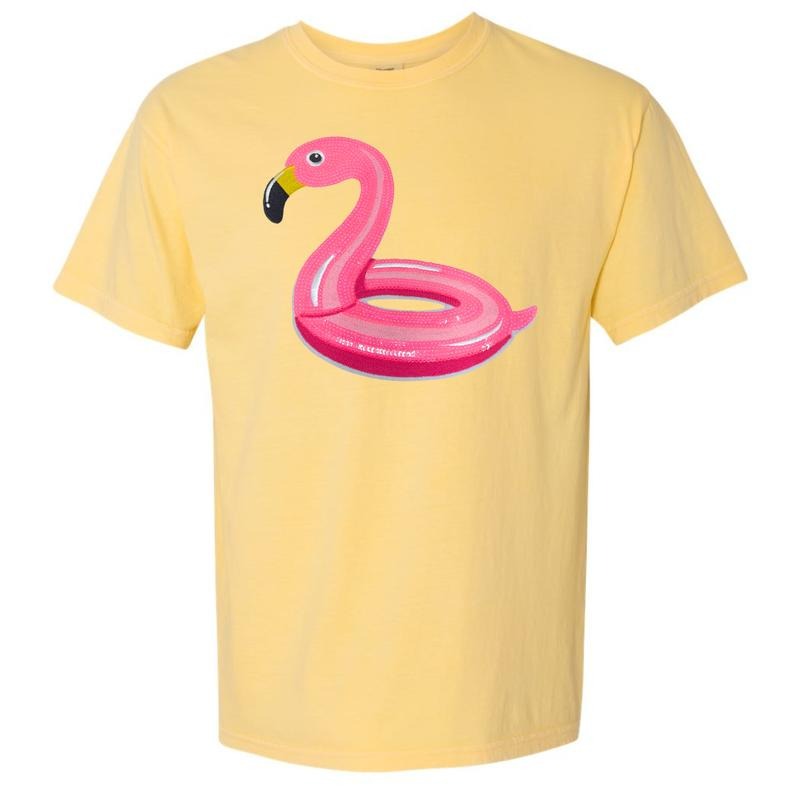 Flamingo Floaty Patch Comfort Colors T-Shirt Hoodie, Sweatshirt | GrindPrints.com