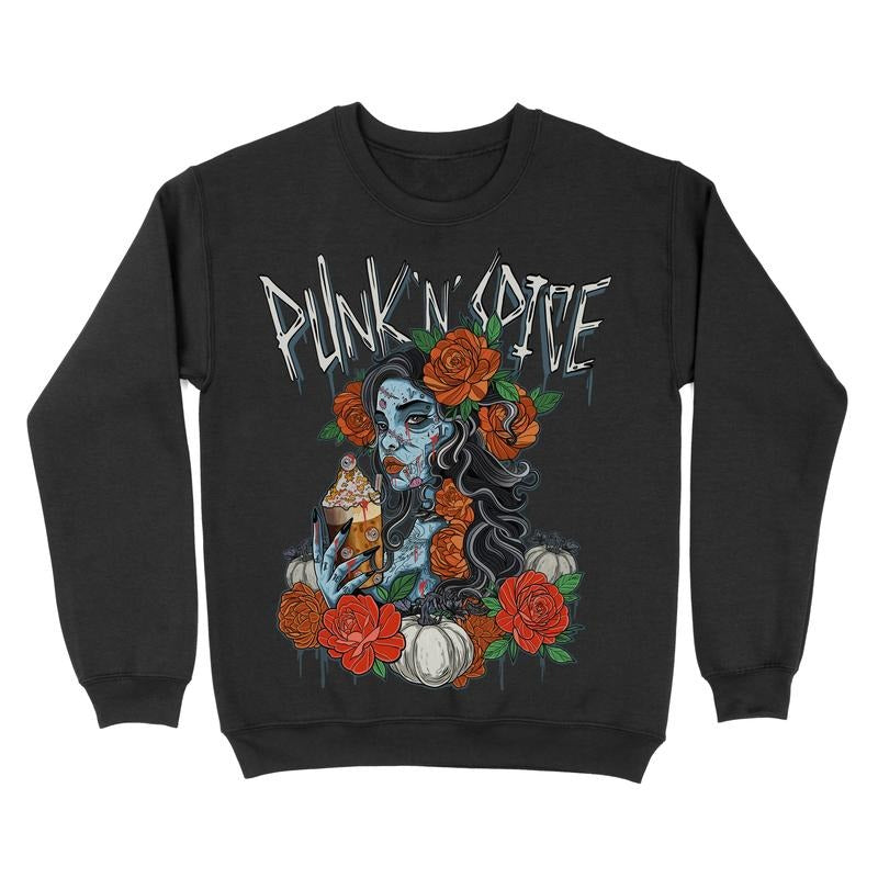 Fleece Crewneck Sweatshirt - PUNK 'N' SPICE Graphic T-Shirts, Hoodie | GrindPrints.com