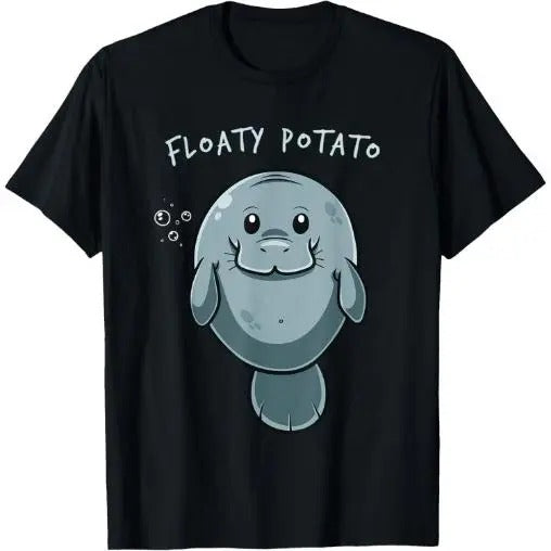Floaty Potato Funny Manatee Sea Animal Manatees Potatoes T-Shirt Made in USA Hoodie, Sweatshirt | GrindPrints.com