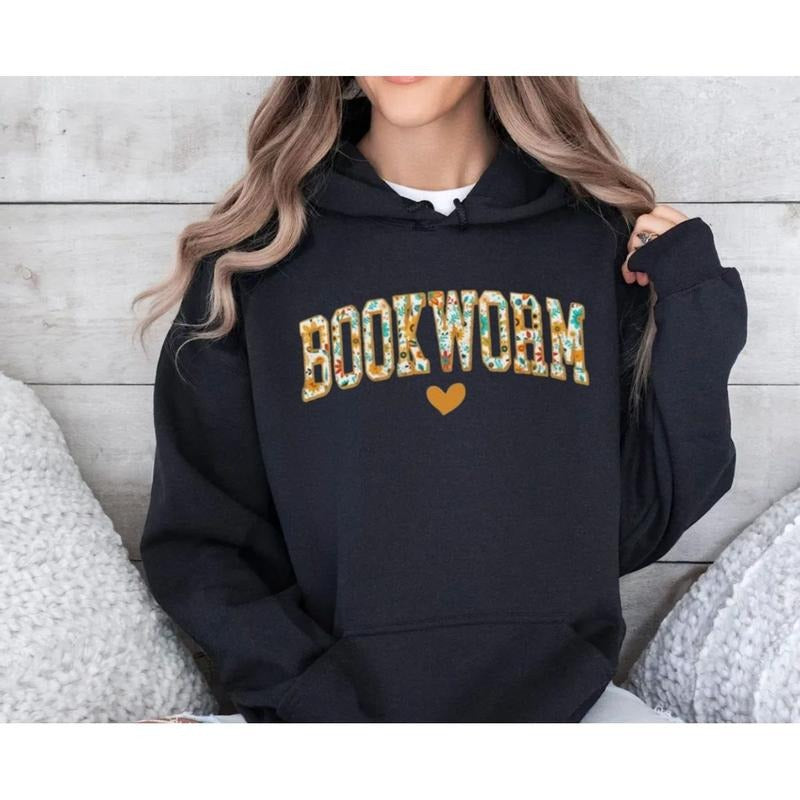 Floral Book Bookworm Sweatshirt, Wildflowers Book Hoodie, Book Lovers, Teacher Sweater, Gift For Book Lover, Library,...