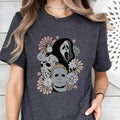 Floral Horror Movies Halloween Shirt, 90s Halloween Sweatshirt, Retro Halloween Tee, Oversized TShirt for Women, Gift for...