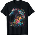 Floral Horse Spring Nature Horse Lovers Graphic T-Shirt made in usa Hoodie, Sweatshirt | GrindPrints.com