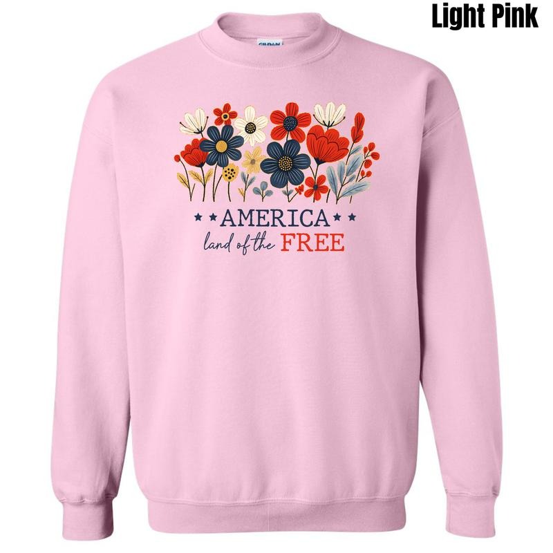 Floral Land Of The Free Sweatshirt 'NLB' T-Shirts, Hoodie | GrindPrints.com