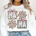 Floral Mama Coquette Bow Tee, Retro Mama Flower Shirt, Mama Groovy, Preppy Shirt, Mothers Day Gift Hoodie, Sweatshirt