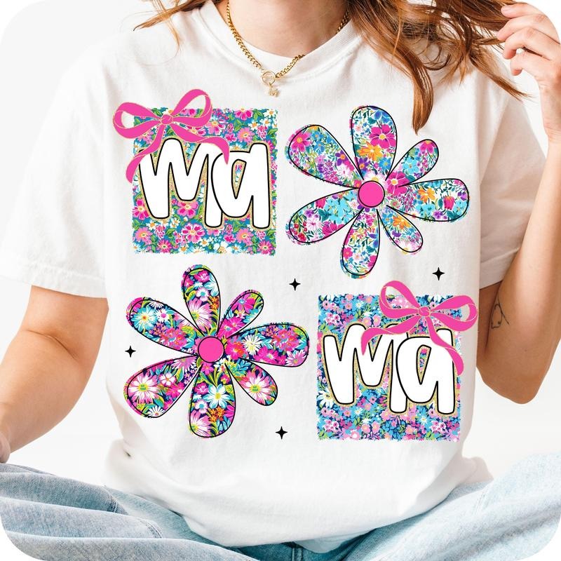 Floral Mama Coquette Shirt, Preppy Mama Tshirt, Retro Mama Flower Tee, Mothers Day Gift For Mom, Unisex Short Sleeve Tee,...