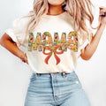 Floral Mama Coquette T-Shirt, Mama T-Shirt, Mama Varsity T-Shirt, Mothers Day T-Shirt, Gift for Mom, Preppy Mama T-Shirt,...
