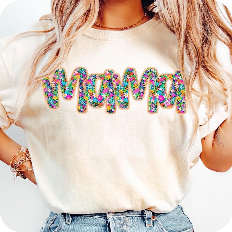 Floral Mama T-Shirt, Preppy Mama T-Shirt, Mama Flower T-Shirt, Retro Mama T-Shirt, Mothers day Shirt, Mama T-Shirt, Mom...