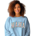 Floral Mama Teal Print Crewneck Sweatshirt T-Shirts, Hoodie | GrindPrints.com