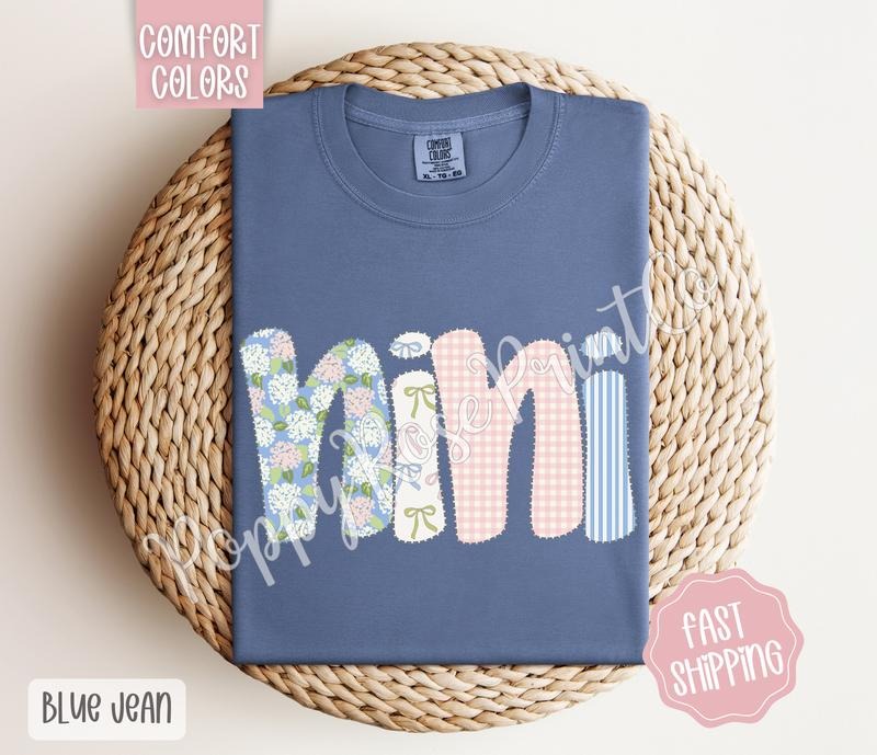 Floral Nini Comfort Colors Shirt, Cute Spring Grandma Tshirt, Coquette Flower Tee, Mother's Day Gift Hoodie, Sweatshirt