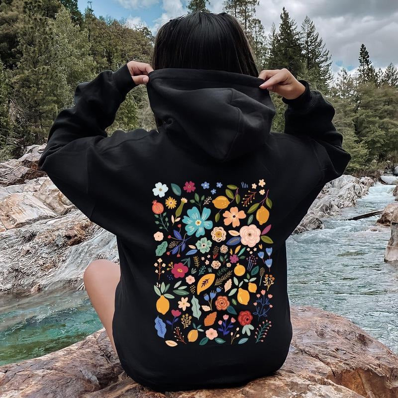 Floral Pattern, Botanical, Flower, Wildflower Hoodie T-Shirts, Sweatshirt | GrindPrints.com