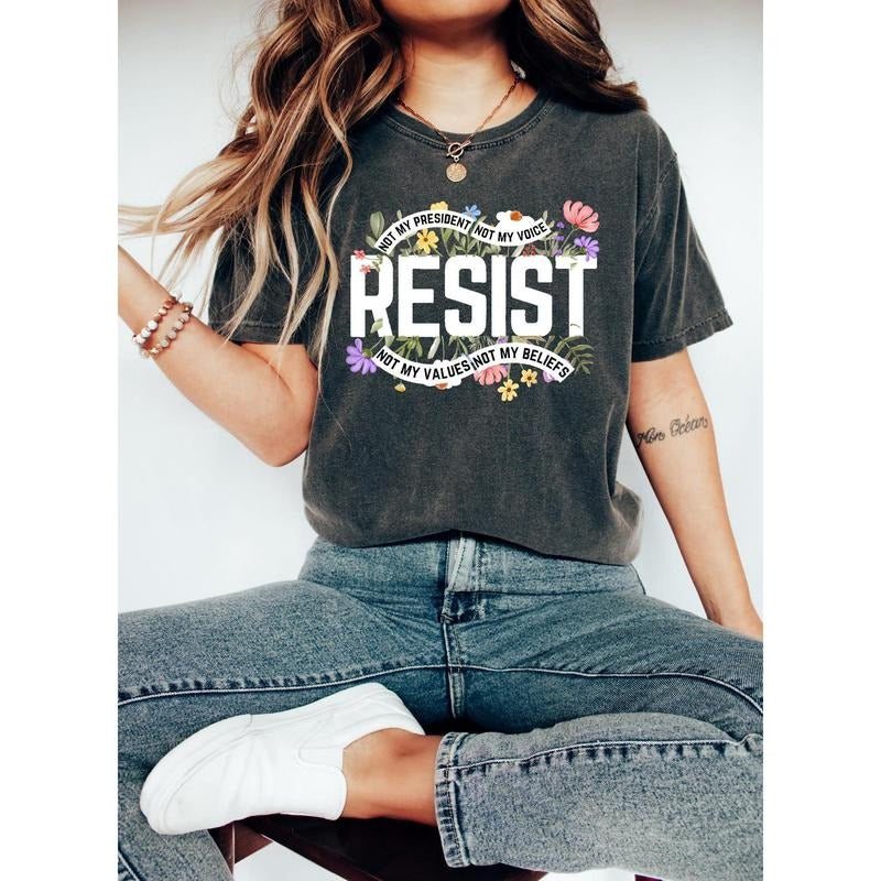 Floral Resist Shirt, Wildflower Protest Sweatshirt, Civil Rights Social Justice Hoodie, Equality Activist Top, Community...