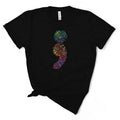 Floral Semicolon T-Shirt Hoodie, Sweatshirt | GrindPrints.com