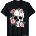 Floral Sugar Skull Rose Flowers Mycologist Gothic Goth T-Shirt  Made in USA Hoodie, Sweatshirt | GrindPrints.com