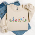 Floral Sweatshirt Embroidered Funny Goose Shirt, Embroidered Goose and Mini Floral Sweatshirt, Funny Cozy Crewneck, Gift...