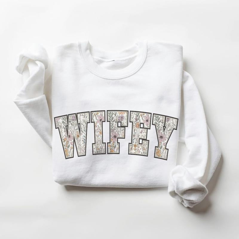 Floral Wifey Engaged Bride Be Wedding Shirt Bridal Shower Engagement Cotton Womenswear T-Shirts, Hoodie, Sweatshirt