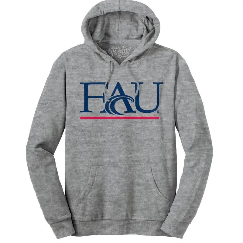 Florida Atlantic University Hooded Sweatshirt - Gray T-Shirts, Hoodie | GrindPrints.com