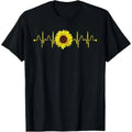 Florist Sunflower Heartbeat Blossom Yellow Flower Sunflower T-Shirt Made in USA Hoodie, Sweatshirt | GrindPrints.com