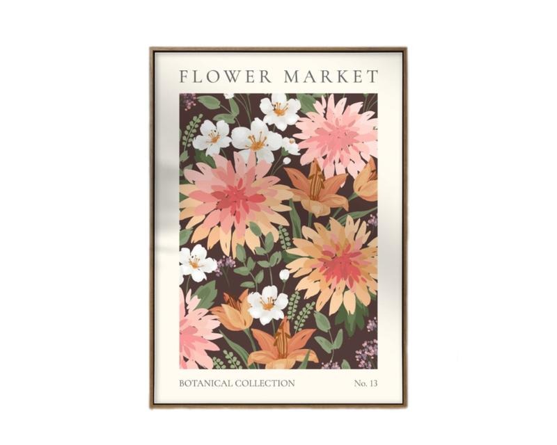 Flower Market Print, Boho Wild Flower Wall Art, Flower Market Poster, Bedroom Wall DÉCor, Gifts For Her Women Wall Decor,...