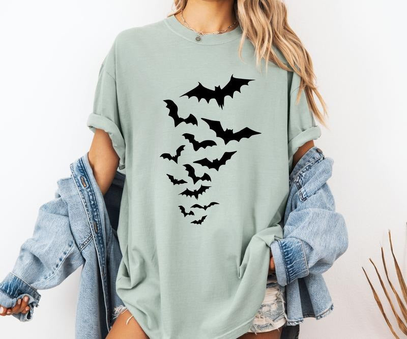 Flying Bats Halloween Custom colors tee shirt Casual Hoodie, Sweatshirt | GrindPrints.com